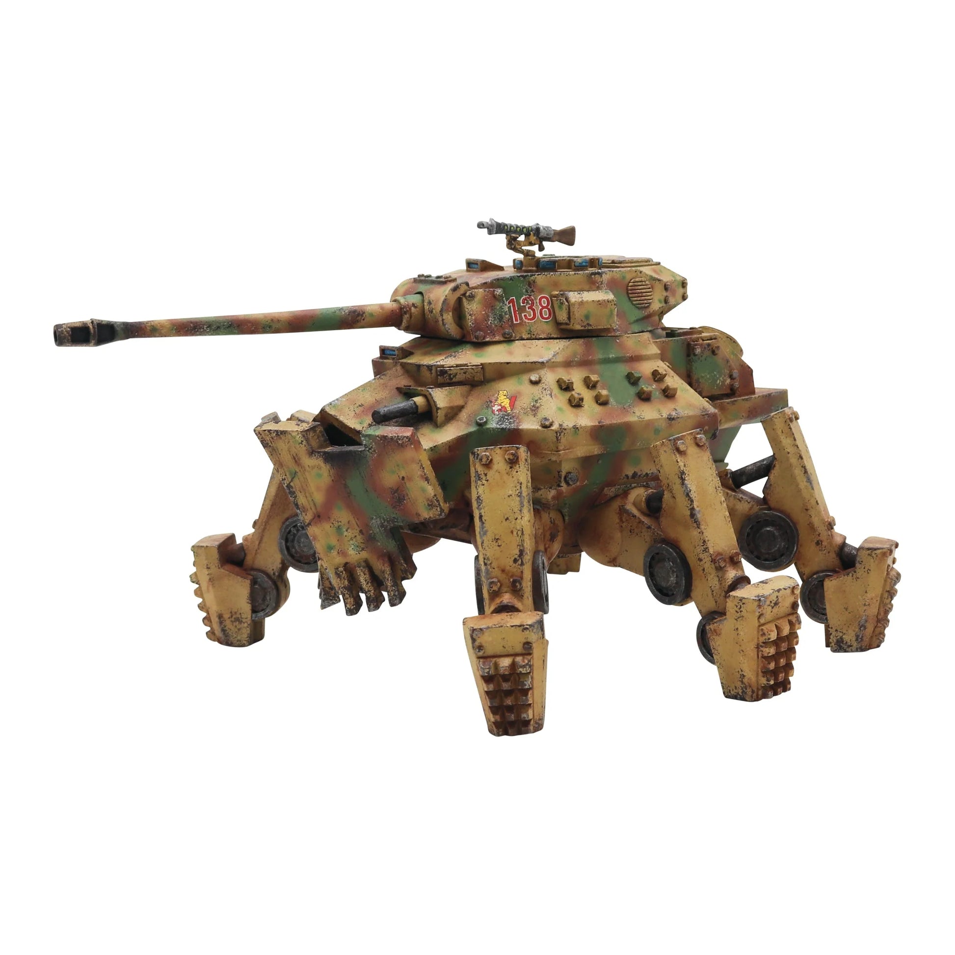 Wotan Heavy Panzermech Konflikt '47 Warlord Games – kamuflaż leśny, widok z boku, żywica i metal 28mm
