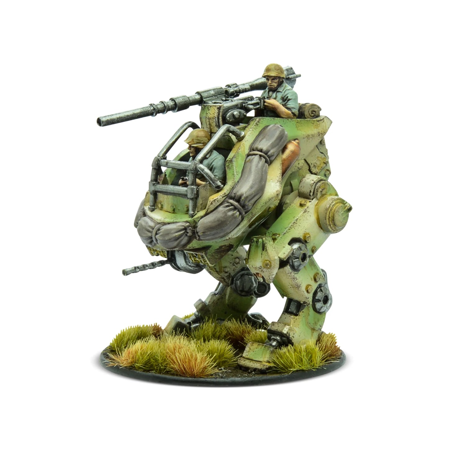 M3A2 Pondskater Scout Walker Warlord Games 452600404 – czteronog walker rozpoznawczy US Army w kamuflażu oliwkowym z 2 figurkami załogi: pilot i strzelec HMG, żywica 28mm Konflikt '47