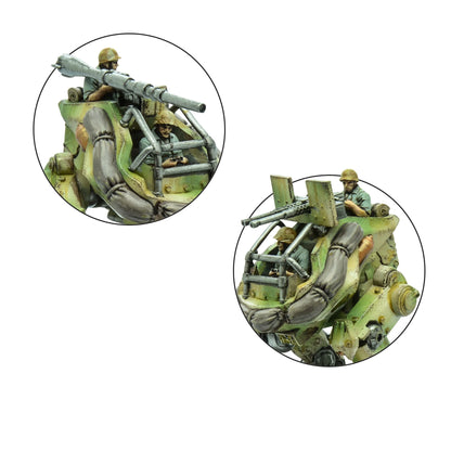 M3A2 Pondskater Scout Walker – zbliżenie na kabinę pilota i stanowisko strzelca HMG: detale kokpitu, dźwignie sterowania, podwójny karabin maszynowy, żywica 28mm Konflikt '47