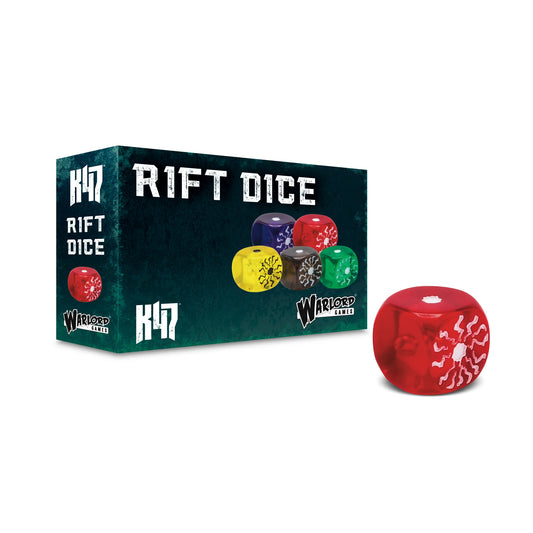 Konflikt '47 Rift Dice Red – 12 czerwonych kostek Rift z pudełkiem Warlord Games