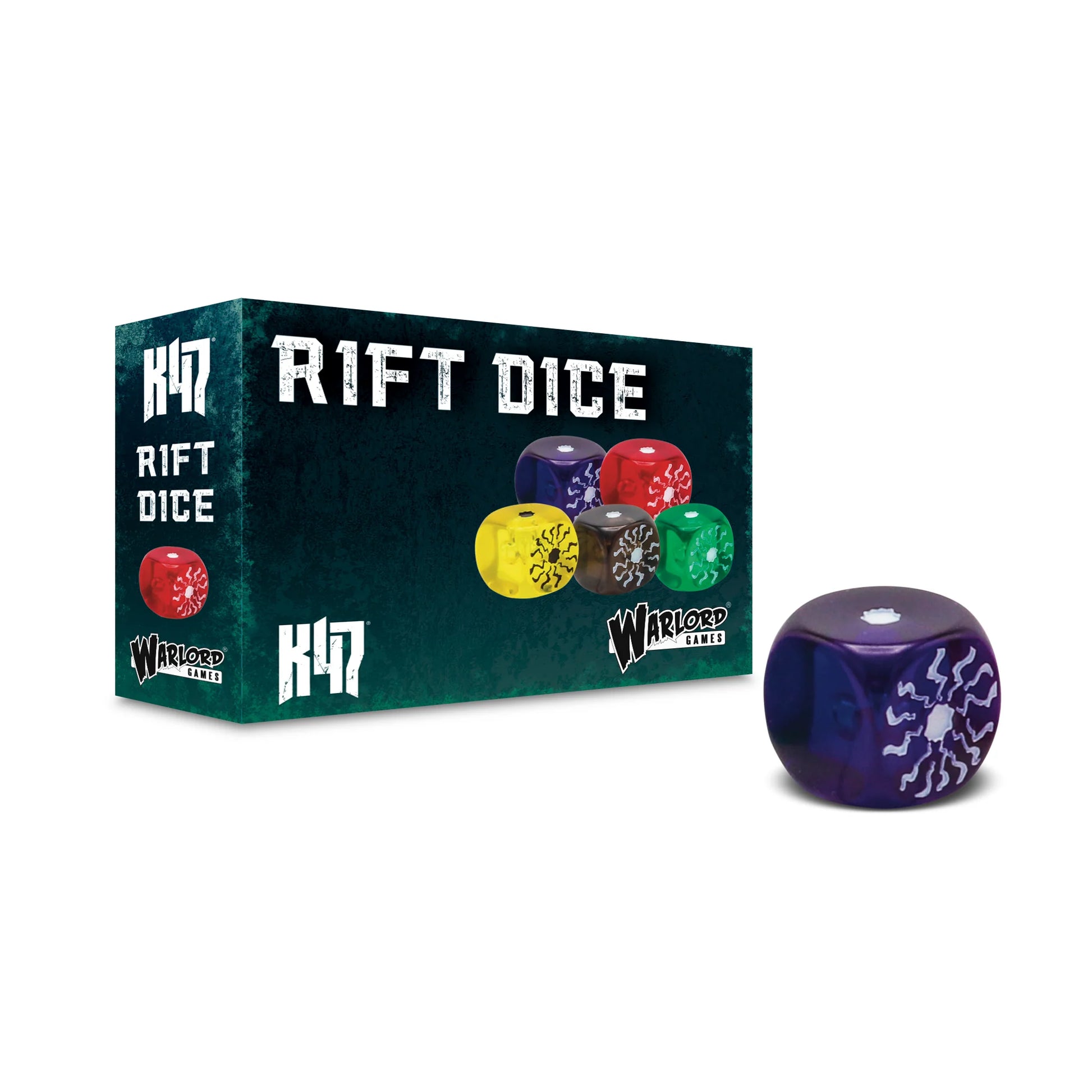 Konflikt '47 Rift Dice Blue – 12 niebieskich kostek Rift z pudełkiem Warlord Games