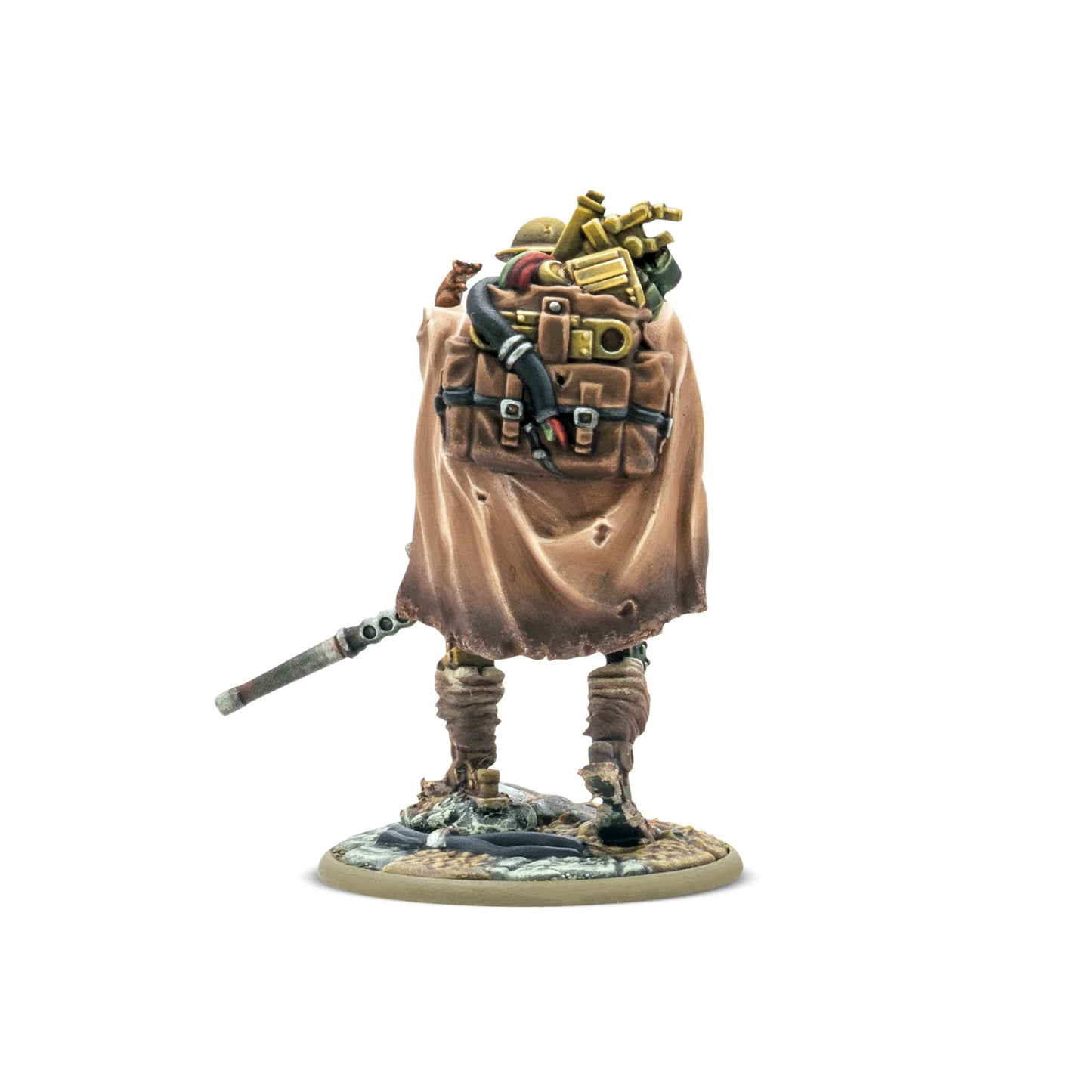 B for Bertie – pomalowana figurka 28mm, widok z boku z płaszczem i bronią, Konflikt '47, Warlord Games 453210602
