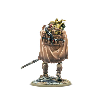 B for Bertie – pomalowana figurka 28mm, widok z boku z płaszczem i bronią, Konflikt '47, Warlord Games 453210602
