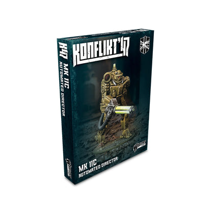 British MK IIC Automated Director – pomalowana figurka 28mm, widok z drugiego boku, Konflikt '47, Warlord Games
