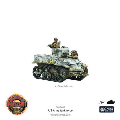 Achtung Panzer! US Army Tank Force – M5 Stuart lekki czołg pomalowany, oznaczenie C-34, 28mm 1:56 Bolt Action