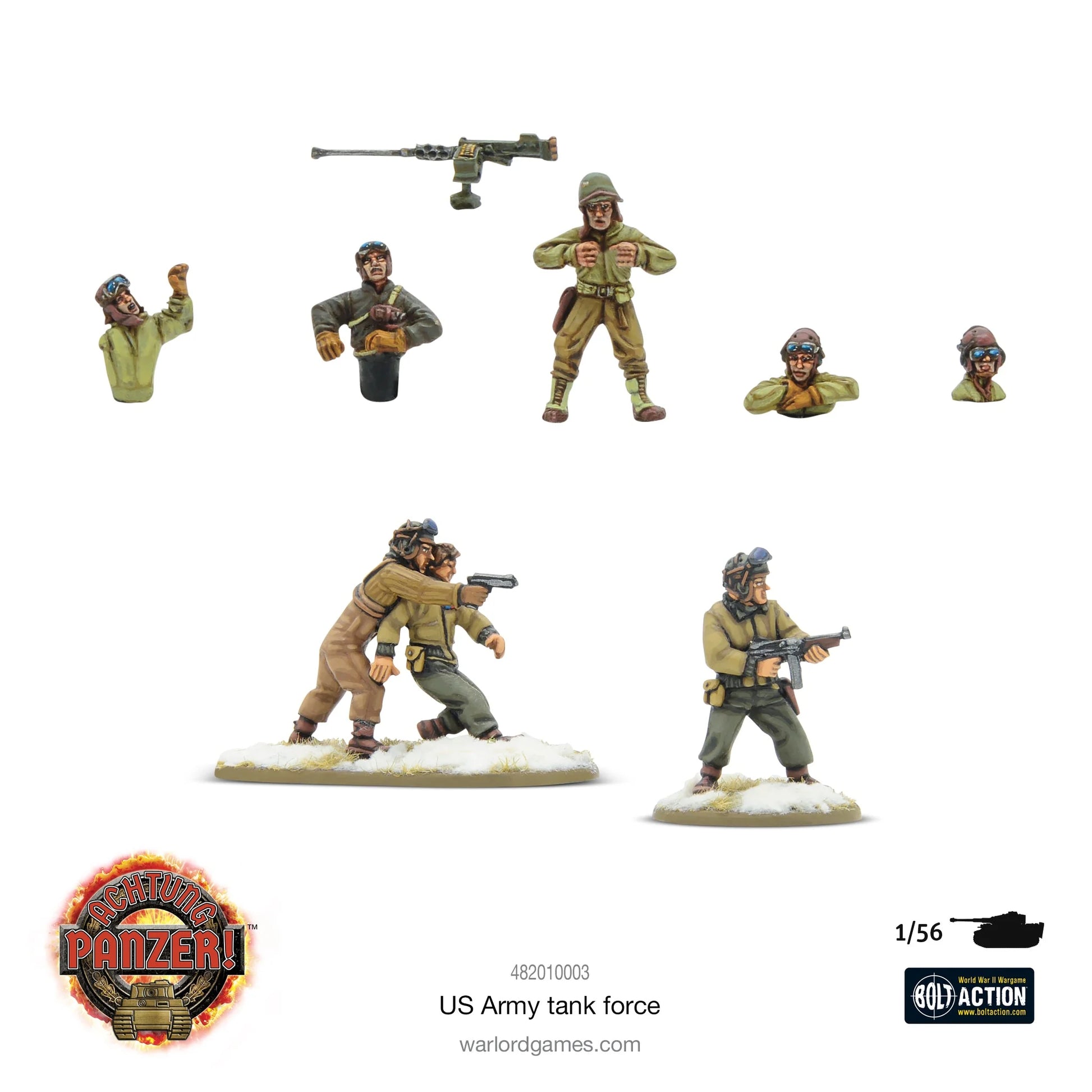 Achtung Panzer! US Army Tank Force – figurki załogi czołgów US Army: mounted i dismounted, żywica Warlord, 28mm