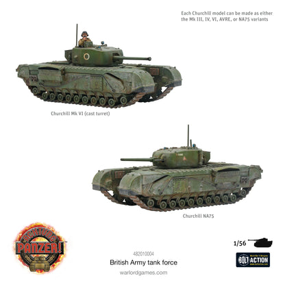 Achtung Panzer! British Army Tank Force – Churchill Mk VI odlewana wieża i Churchill NA75, skala 28mm 1:56 Bolt Action