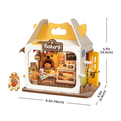 Piekarnia Teddy's Breadbox Rolife DS033 – wnętrze piekarni z ladą, bocheńkami chleba, rogalikami i tabliczką menu na ścianie