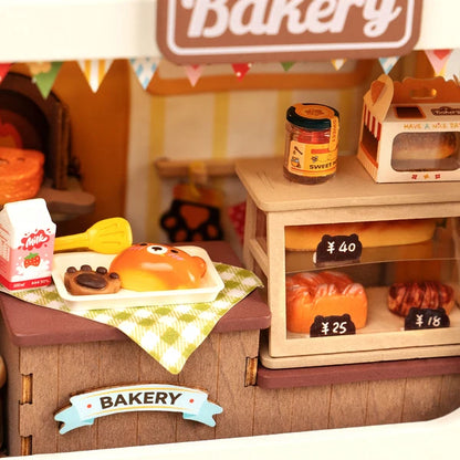 Piekarnia Teddy's Breadbox Rolife DS033 – zbliżenie na głowę niedźwiedzia jako piec chlebowy z bocheńkiem chleba w środku