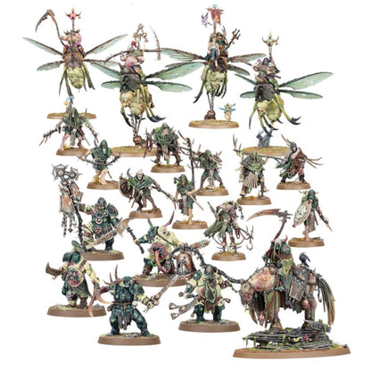 Maggotkin of Nurgle Battleforce: Shudderblight Cyst – 20 pomalowanych figurek zestawu: Pusgoyle Blightlords, Putrid Blightkings i Rotmire Creed, Warhammer Age of Sigmar, Games Workshop

