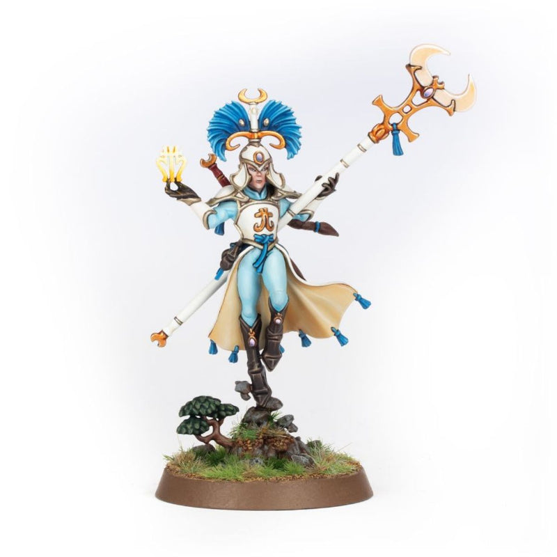 Scinari Enlightener Lumineth Realm-Lords Warhammer AoS – figurka pomalowana widok z przodu, 87-16