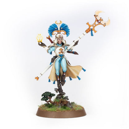 Scinari Enlightener Lumineth Realm-Lords Warhammer AoS – figurka pomalowana widok z przodu, 87-16
