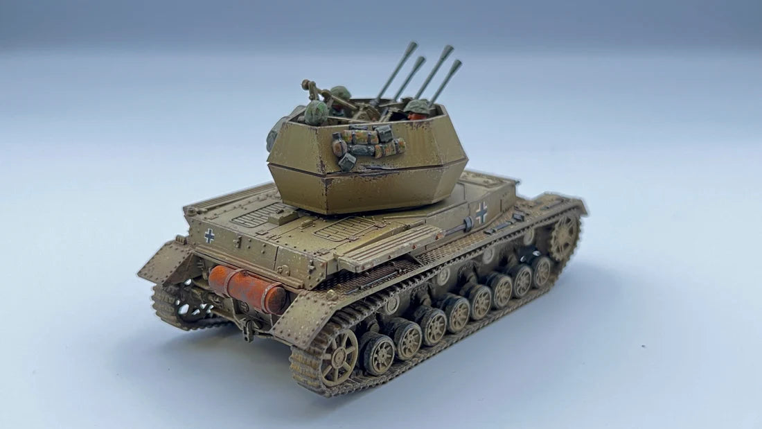 Flakpanzer IV Wirbelwind – widok z tyłu pomalowany model 28mm Bolt Action