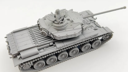 Centurion MBT Mk.3/Mk.5 – widok z lewej strony, pełny model z gąsienicami i wieżą, skala 1:56 28mm
