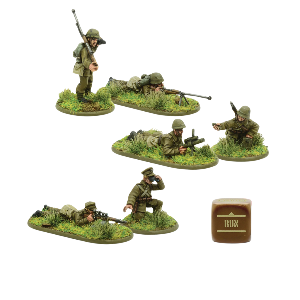 Polish Army Weapons Teams – pudełko zestawu z ilustracją polskich żołnierzy i kością rozkazu Bolt Action, 6 figurek żywicznych 28mm, Warlord Games
