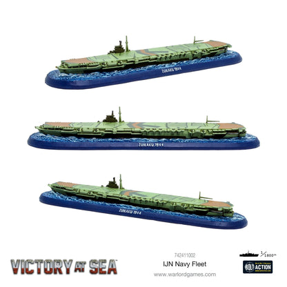 Lotniskowiec Zuikaku 1944 – model żywiczny Victory at Sea w skali 1/1800, trzy ujęcia z różnych kątów
