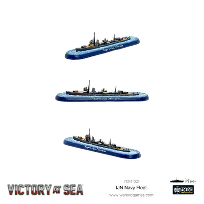 Niszczyciel klasy Kagerō 1941 – model żywiczny Victory at Sea w skali 1/1800, trzy ujęcia z różnych kątów
