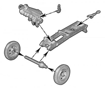US Army 75mm Pack Howitzer Bolt Action 28mm - instrukcja montażu haubicy, WGB-AI-33