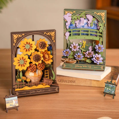 Lilie Wodne Glittering Water Lily Rowood TH001 – zbliżenie na ukryty przełącznik LED z tyłu modelu z oznaczeniem