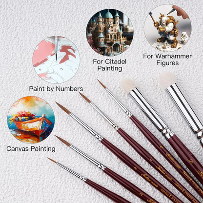 Zbliżenie na pędzel do dry brushingu Golden Maple z włosiem kozim i podwójnym metalowym ferrule – K-Series rozmiar S
