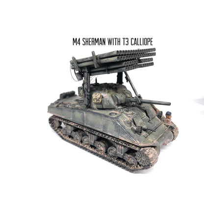 Rubicon Models 280060 – M4 Sherman z T3 Calliope, widok z przodu, US Army, skala 1:56
