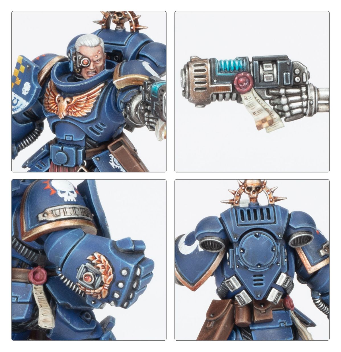Lieutenant Space Marines Warhammer 40K – detale twarzy, broni i pancerza, 48-73