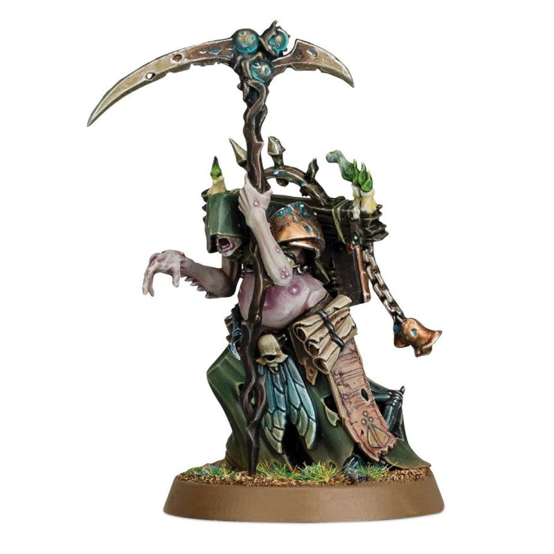 Rotbringer Sorcerer Maggotkin of Nurgle Warhammer AoS – figurka pomalowana widok z przodu, 83-61