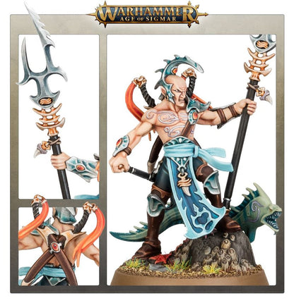 Akhelian Thrallmaster Idoneth Deepkin Warhammer AoS – detale broni i snapjaw eel, 87-37