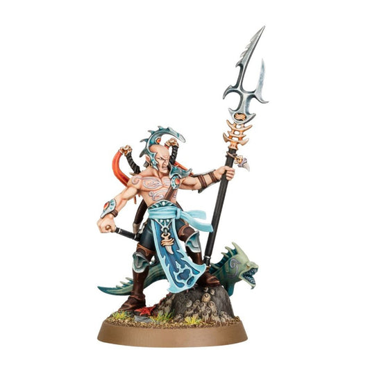 Akhelian Thrallmaster Idoneth Deepkin Warhammer AoS – figurka pomalowana widok z przodu, 87-37