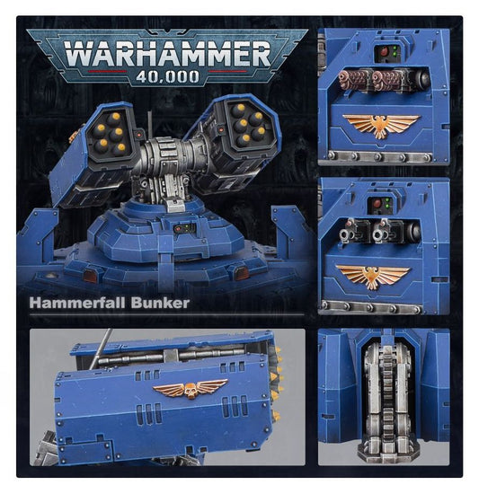 Hammerfall Bunker - detale missile launchera bolterów wieżyczek i orła Space Marines