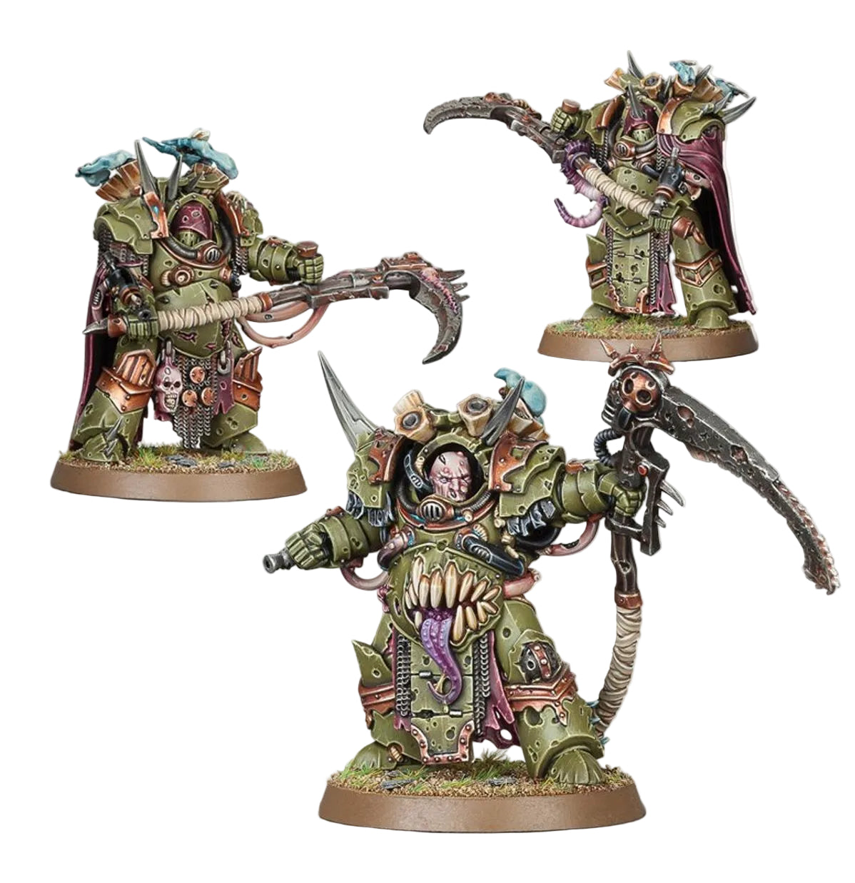 Deathshroud Terminators Death Guard - 3 modele z manreaper i plaguespurt gauntlet - Warhammer 40,000