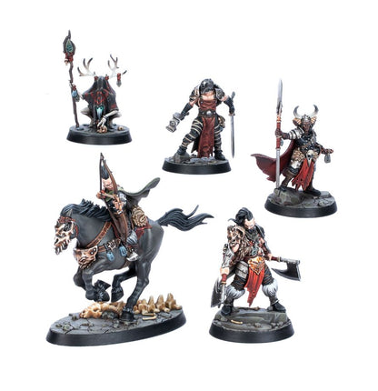 Brand's Oathbound - 5 figurek Broken Nadja z kosturem Dendrel Direbrand z młotem Warqueen Tanari z włócznią Singri Brand na koniu i Gunnar Brand z toporem Darkoath Age of Sigmar