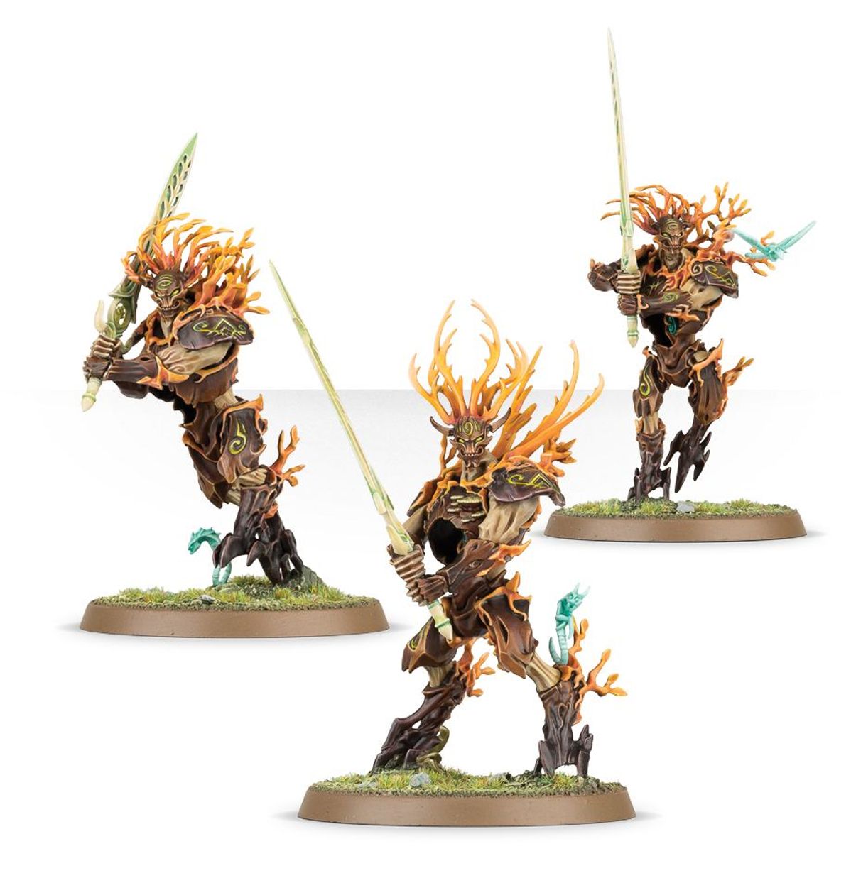 Kurnoth Hunters Sylvaneth - 3 modele z greatswords i pomarańczowymi grzywami - Warhammer Age of Sigmar