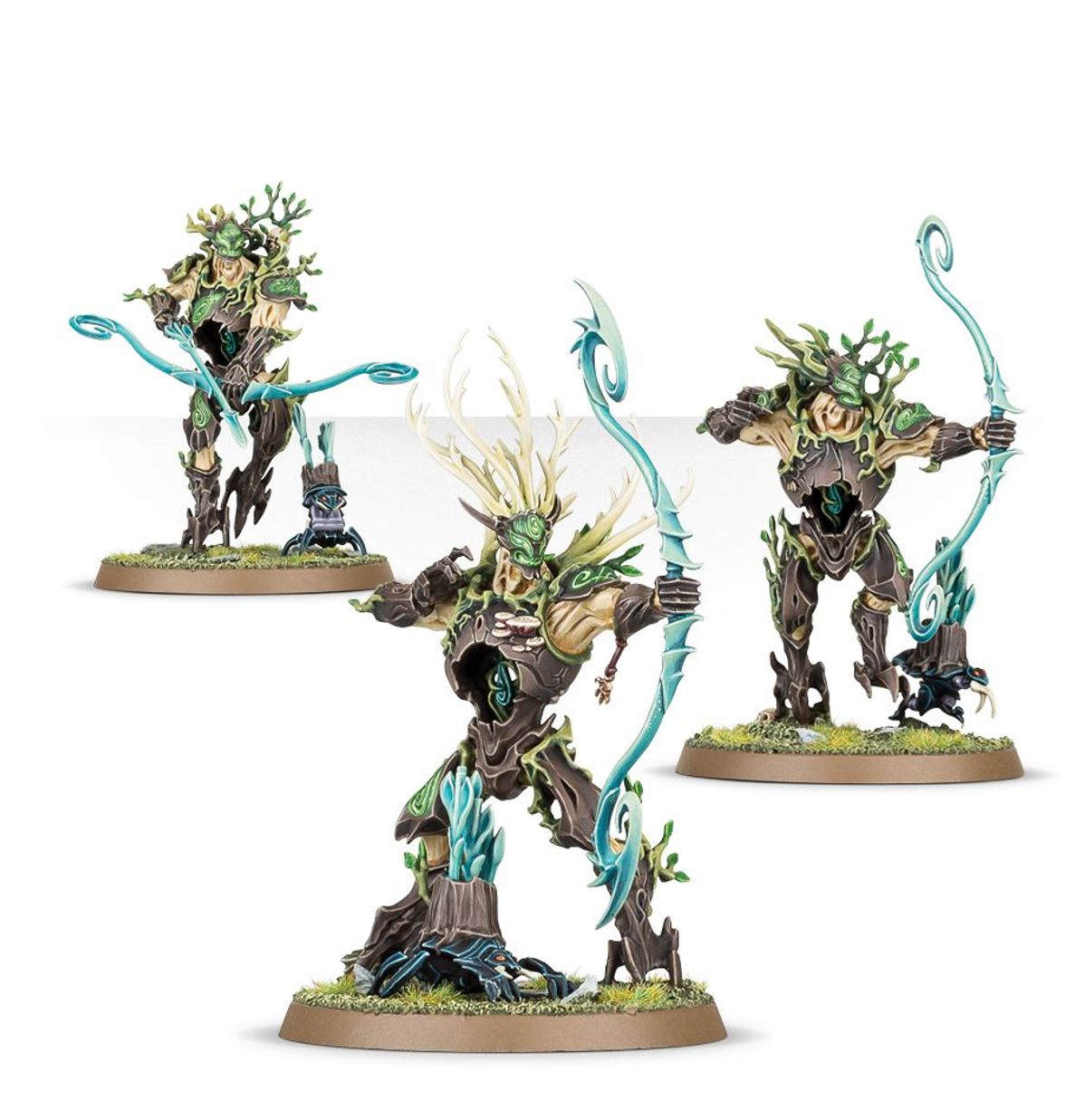 Kurnoth Hunters Sylvaneth - 3 modele z greatbows i turkusowymi łukami - Warhammer Age of Sigmar
