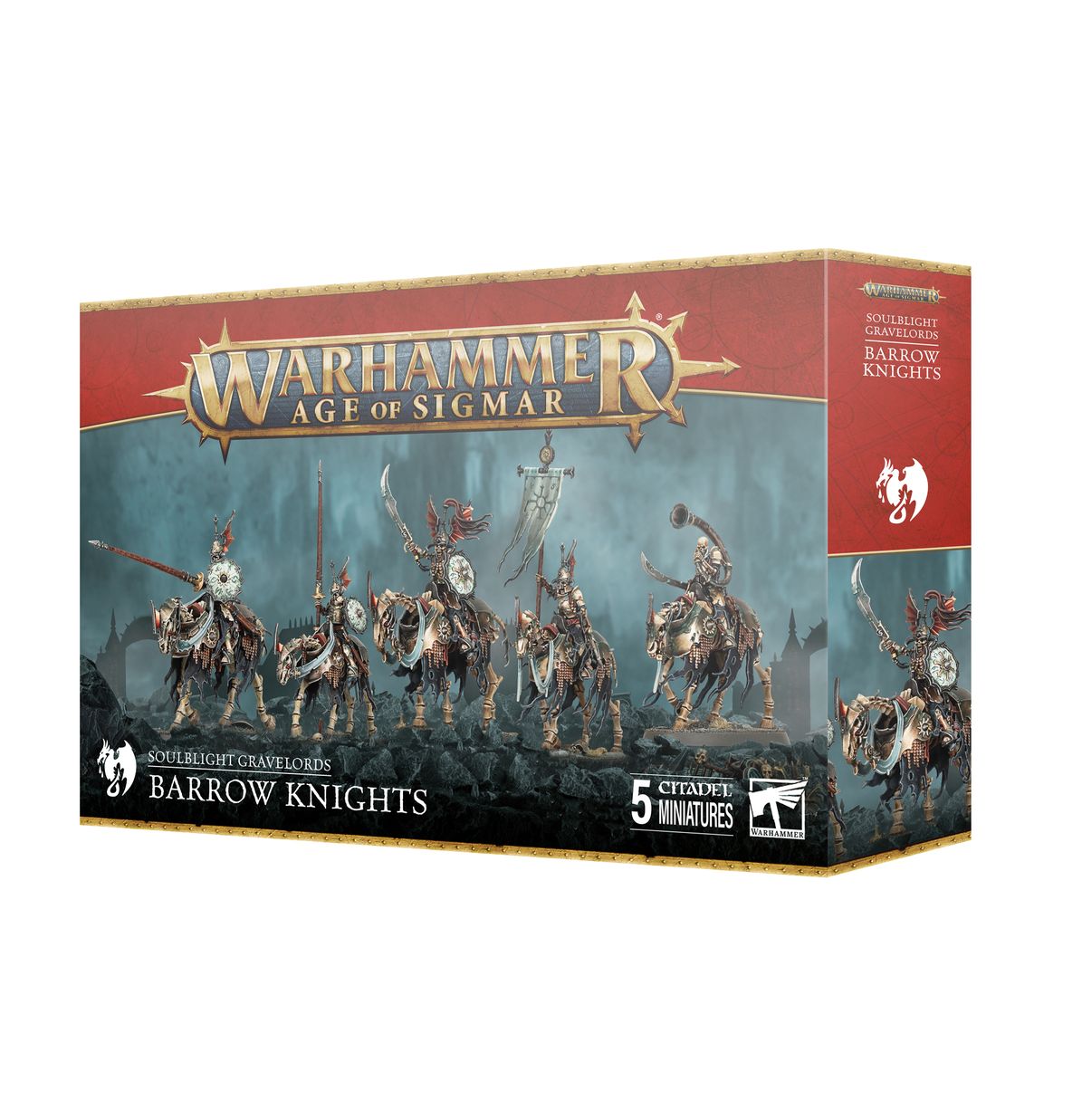 Barrow Knights Soulblight Gravelords - pudełko zestawu 5 miniatur Warhammer Age of Sigmar