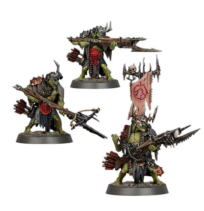 Man-Skewer Boltboyz - 3 modele Kruleboyz: Boltboy Boss z chorągwią i kuszą, zwykły Boltboy z kuszą i kołczanem, Boltboy z ciężką kuszą - Warhammer Age of Sigmar
