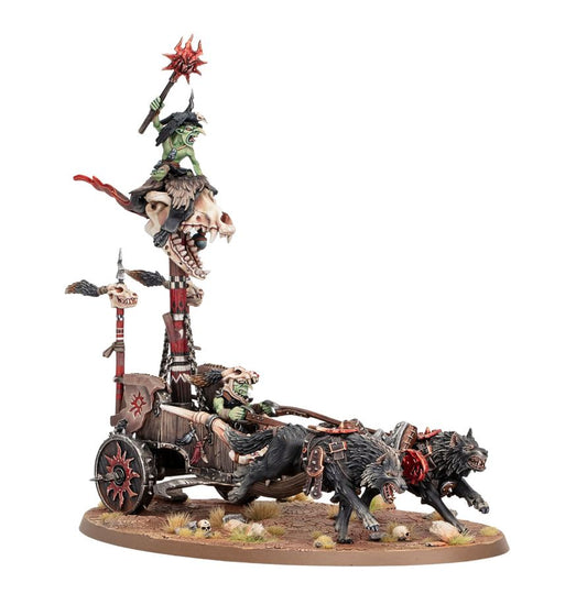 Snarlboss on War-Wheela - wariant Frazzlegit Shaman na czaszce z kosturem
