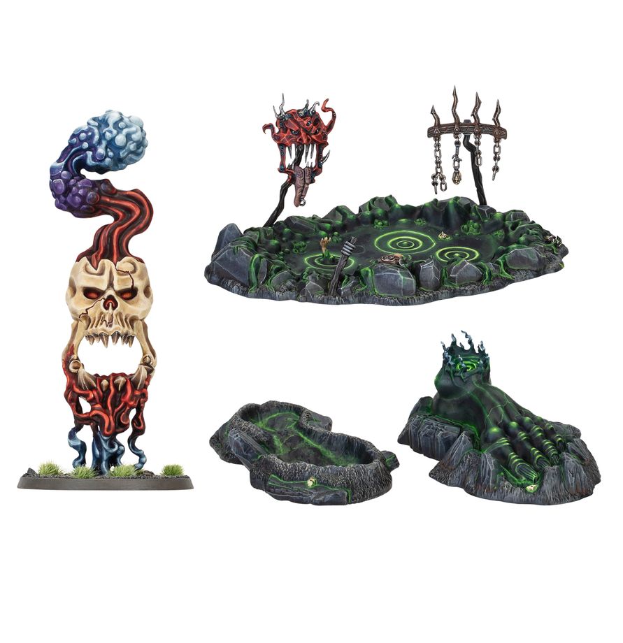 Orruk Warclans Manifestations - pełny zestaw Gork-Roara Morkspit Marsh Foot of Gork i smolący ślad