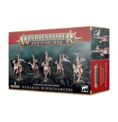 Hurakan Windchargers Lumineth Realm-lords - pudełko zestawu 5 miniatur na treerunners - Warhammer Age of Sigmar
