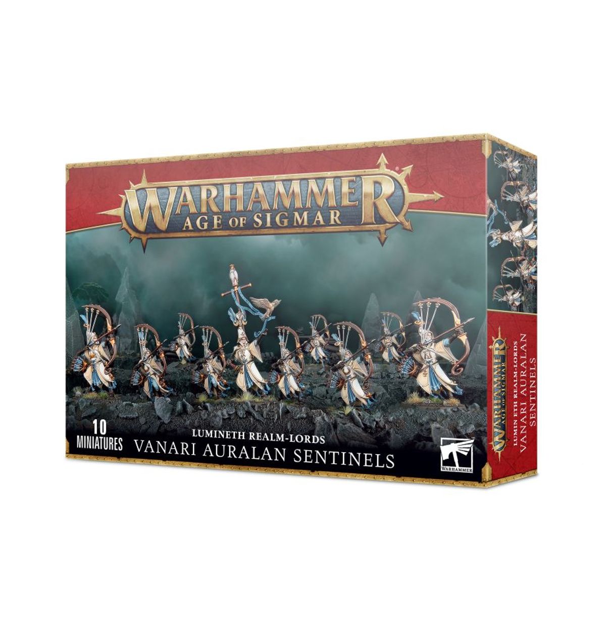 Vanari Auralan Sentinels Lumineth Realm-lords - pudełko zestawu 10 miniatur Warhammer Age of Sigmar