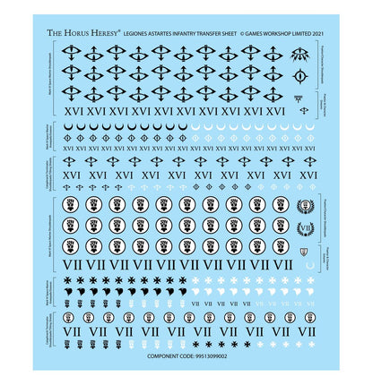 Legiones Astartes Infantry Transfer Sheet - arkusz kalkomanii Sons of Horus XVI i Imperial Fists VII 293 oznaczenia dla Mark VI i Cataphractii Terminator Horus Heresy