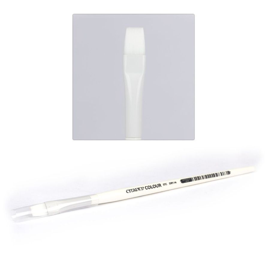 Citadel STC M Dry Brush - syntetyczny pędzel do drybrushing modeli Warhammer rozmiar M z białą rączką Games Workshop