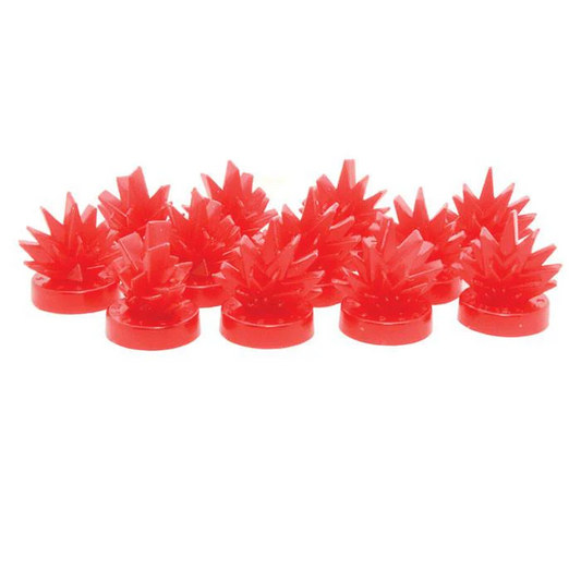 Warlord Games Pin Markers - 12 czerwonych plastikowych markerów przypięcia w kształcie eksplozji z okrągłymi podstawkami - symbole przypięcia jednostek pod ogniem wroga - niezbędne akcesoria do Bolt Action i Beyond the Gates of Antares - Warlord Games