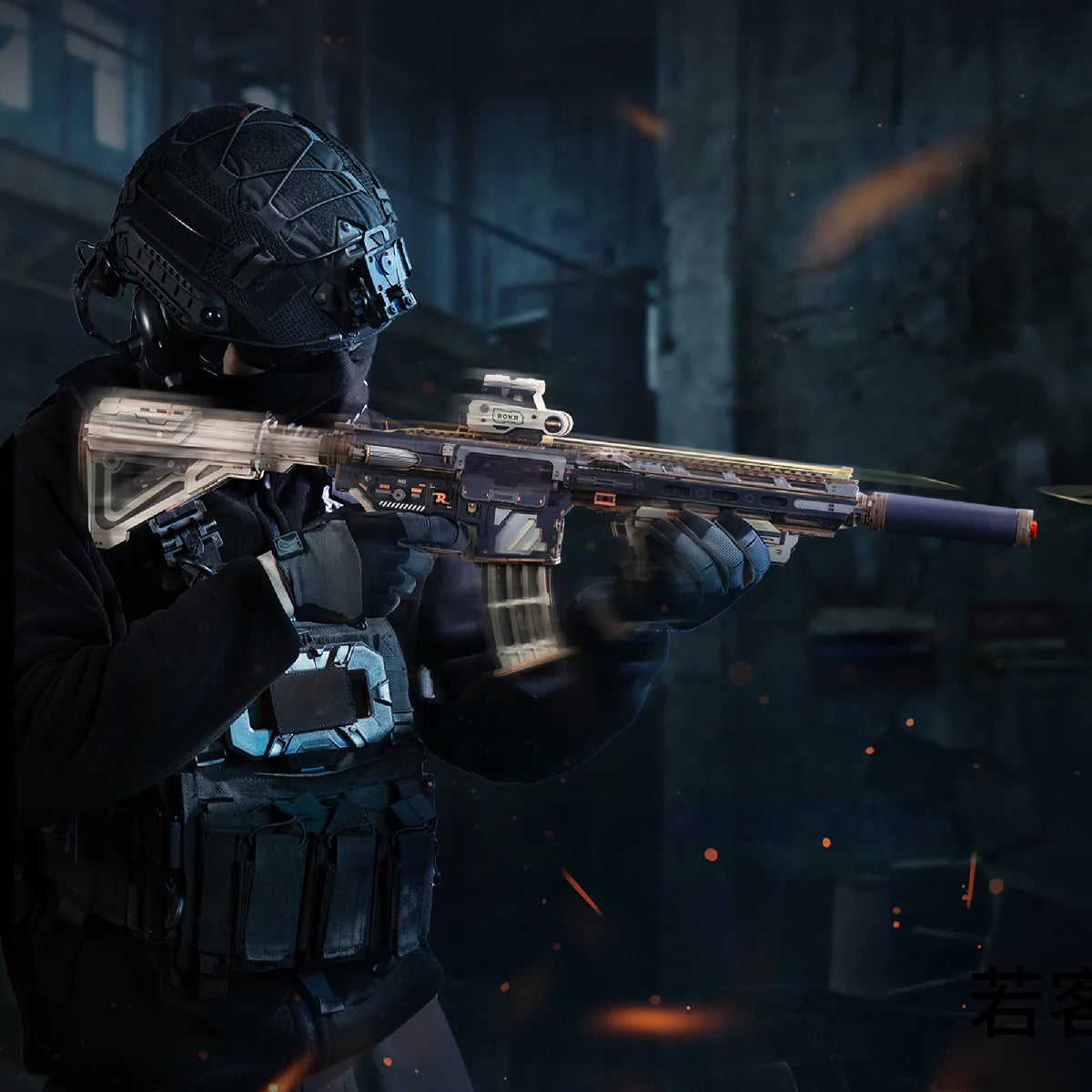 Karabinek M416 Carbine Justice Guard ROKR LQB02 – tryby strzału: Lock, Semi-Auto i Full-Auto z przełącznikiem