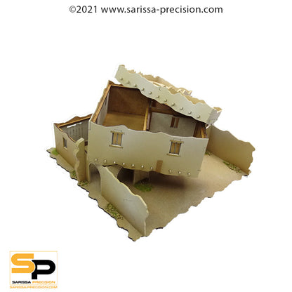 Alamo East Side Hospital A021 28mm MDF - Wschodni Szpital Alamo - pomalowany model widok z góry Sarissa Precision

