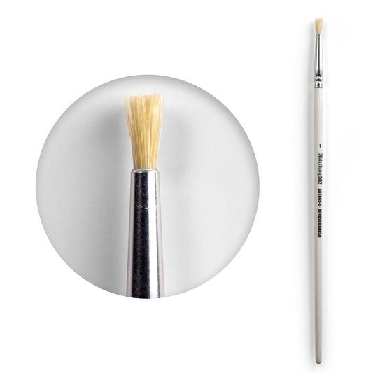 Abteilung 502 Diffuser Brush No. 1 ABT865-1 - twardy pędzel naturalny z białą rączką do pigmentów i finalnych przejść na modelach