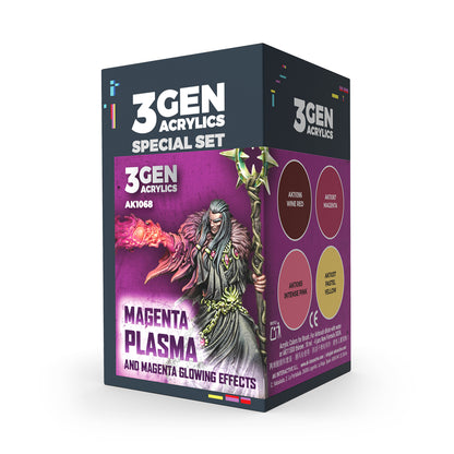 Magenta Plasma and Glowing Effects AK1068 - zestaw 4 farb akrylowych do efektów plazmy i świecenia - AK Interactive
