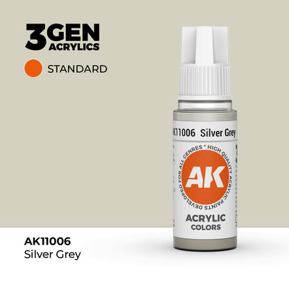 Silver Grey 17ml AK Interactive Standard AK11006 - chłodny odcień szarości farba akrylowa do modeli i figurek - AK Interactive
