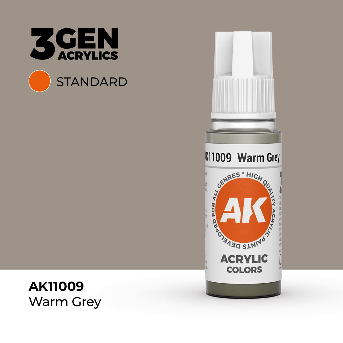 Warm Grey 17ml AK Interactive Standard AK11009 - subtelny ciepły odcień szarości farba akrylowa do modeli i figurek - AK Interactive
