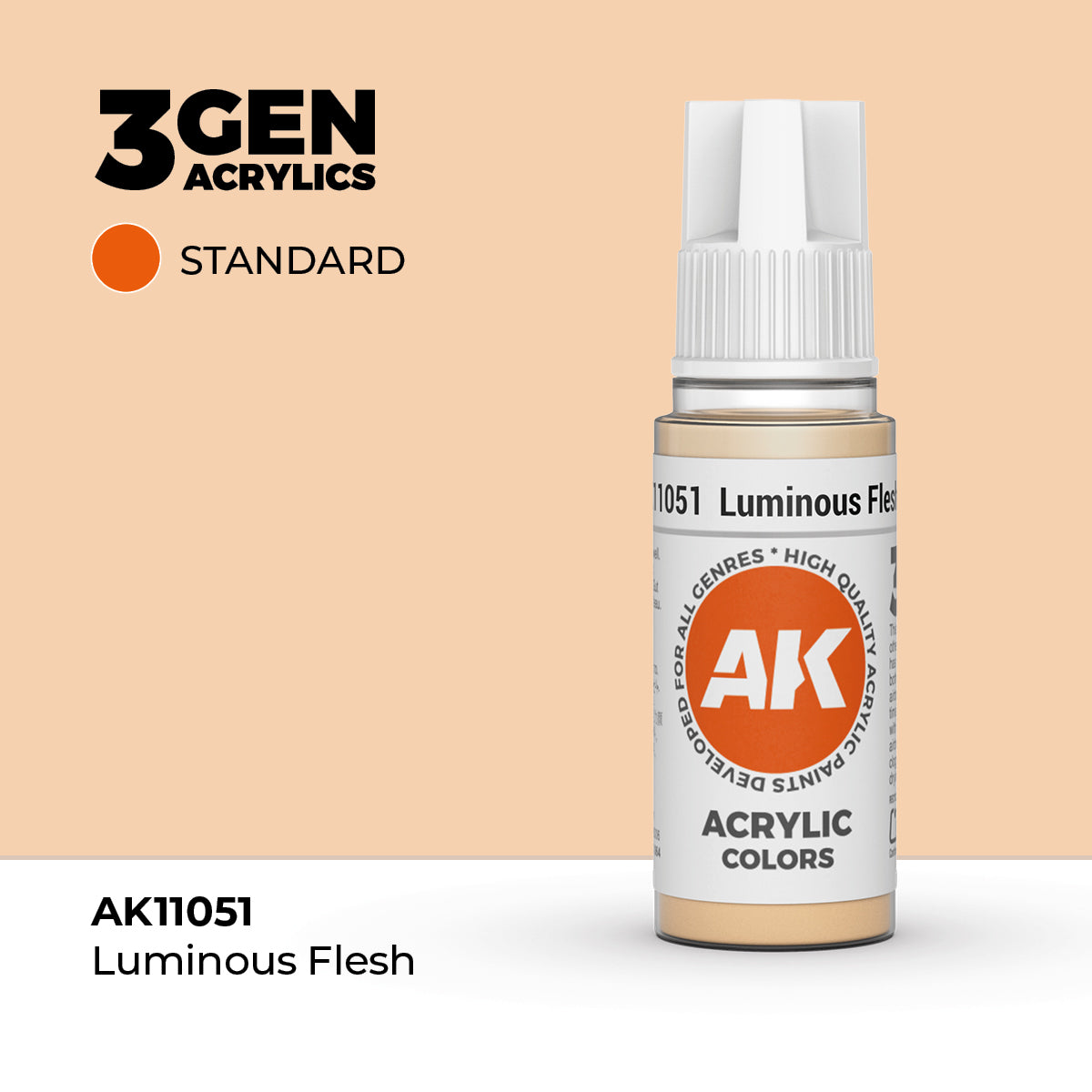 Luminous Flesh 17ml AK Interactive Standard AK11051 - luminescencyjny jasny odcień karnacji farba akrylowa do figurek i modeli - AK Interactive
